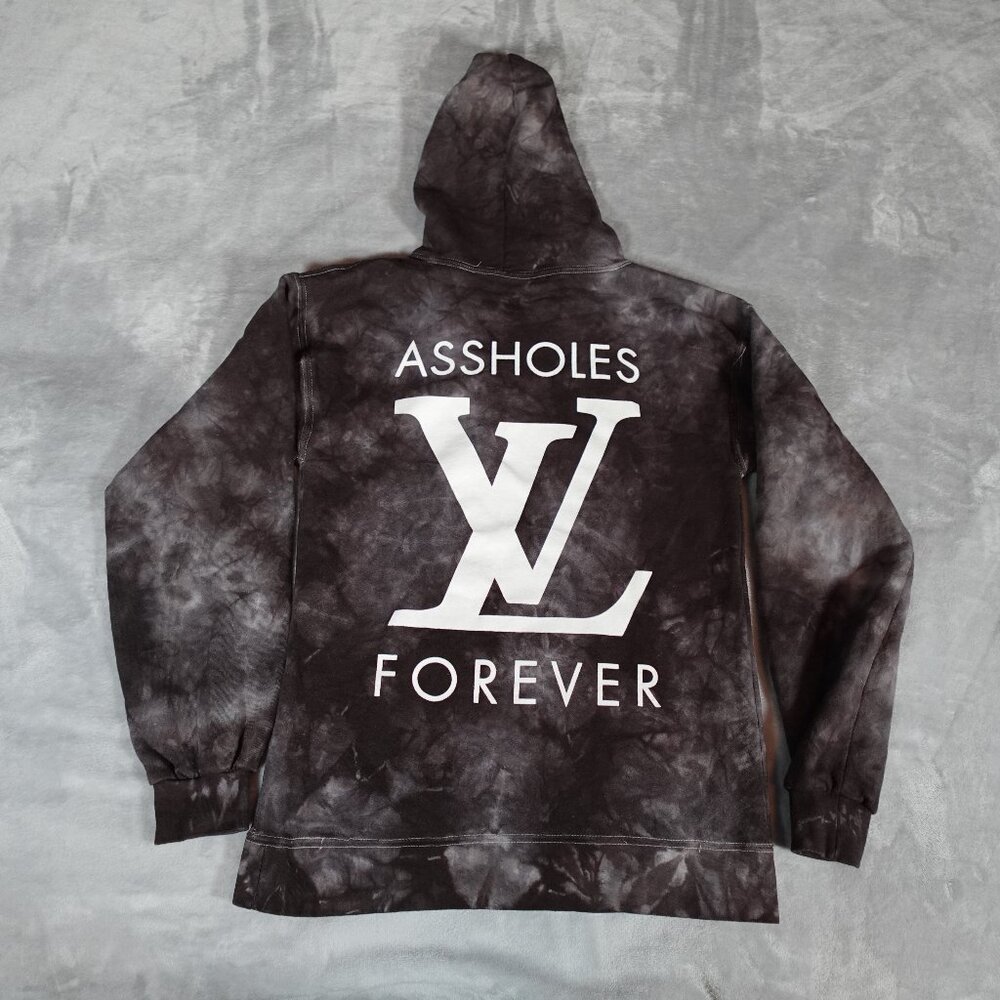 Tie Dye Black Gray Hoodie Size S